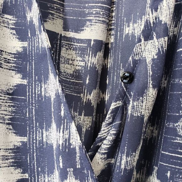Allison Joy Evereve Sleeveless Blouse Faux Wrap Size XS Geometric Print Summer - Picture 3 of 6